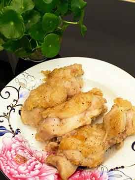 Pan fried chicken thighs