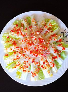 Baby dish with minced garlic and vermicelli